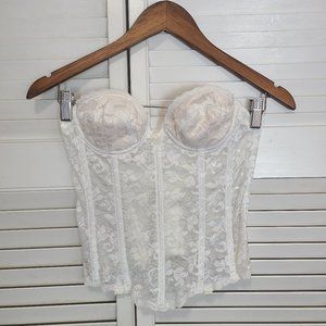 Vintage Carnival Lacey White Corset Size 34A